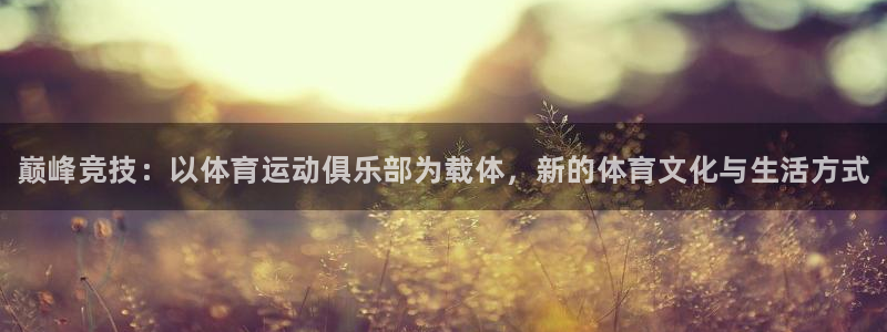 JJB竞技宝官方平台体育：巅峰竞技：以体育运动俱乐部为载体，